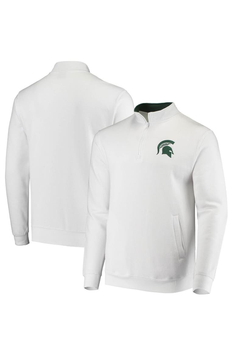 Men's Colosseum White Michigan State Spartans Tortugas Logo Quarter-Zip Jacket, Alternate, color, White