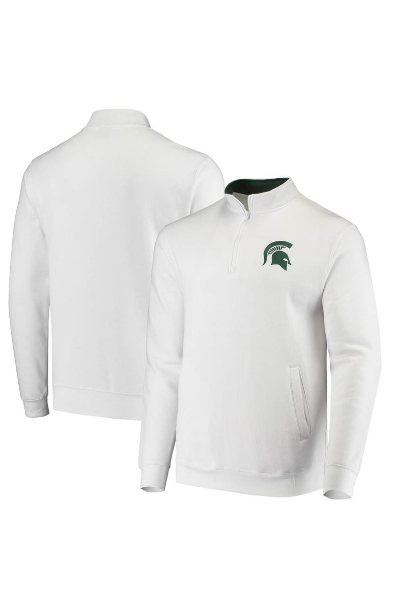 COLOSSEUM Men's Colosseum White Michigan State Spartans Tortugas Logo Quarter-Zip Jacket, Alternate, color, White