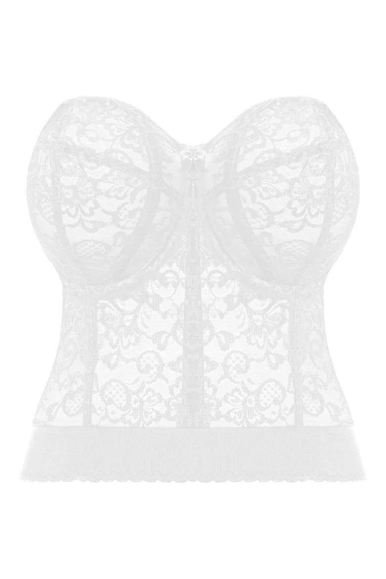 Long Line Lace Underwire Bustier, Alternate, color, WHITE