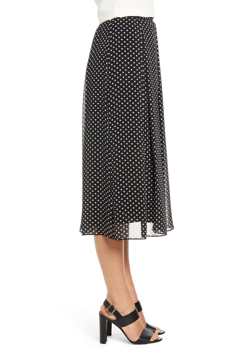 Anne Klein Dot Box Pleat Skirt, Alternate, color,