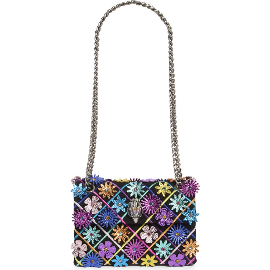 Kurt Geiger London Mini Kensington Flowers Convertible Shoulder Bag In Gray
