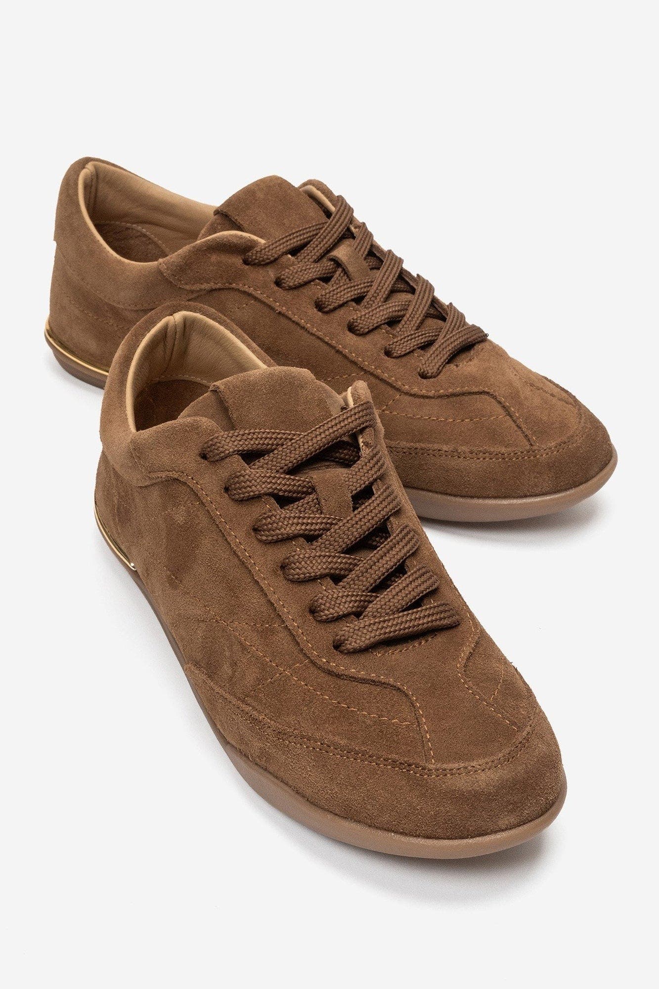Polette Leather Sneaker, Alternate, color, Cognac Suede