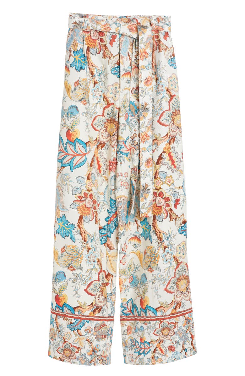 Etro Paisley Print Cotton Blend Palazzo Pants, Alternate, color,