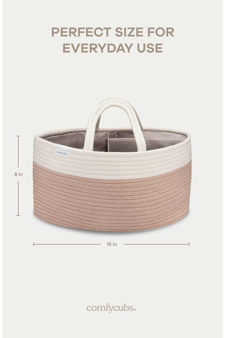 Rope Diaper Caddy, Alternate, color, Blush