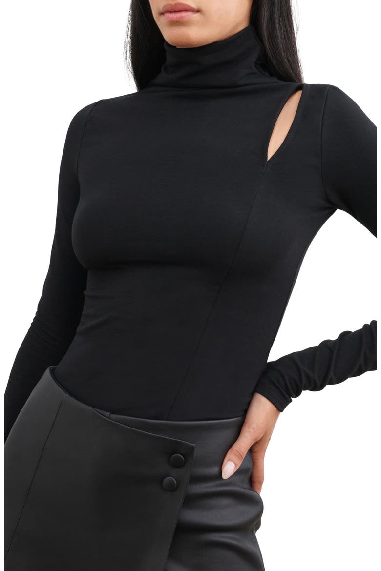 Lennox Asymmetric Long Sleeve Top, Alternate, color, BLACK