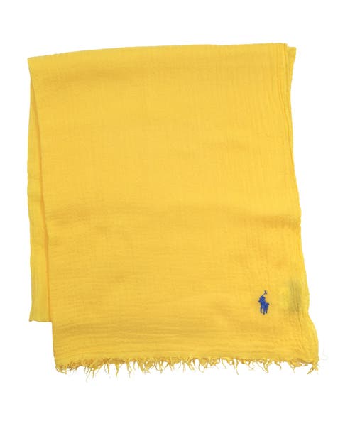 Polo Ralph Lauren Seasonless Signature Solid Scarf In Yellow