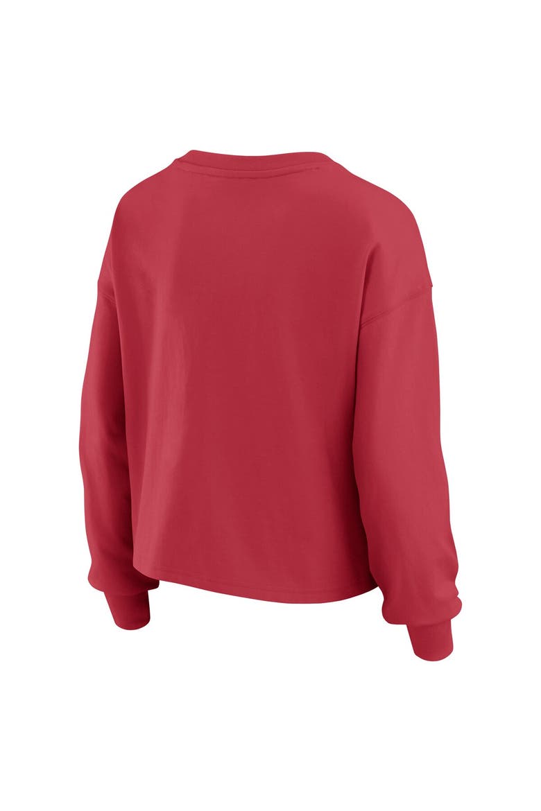 Women's WEAR by Erin Andrews Cardinal Arizona Cardinals Heavy Rugby Jersey Long Sleeve T-Shirt & Shorts Lounge Set, Alternate, color, Cardinal