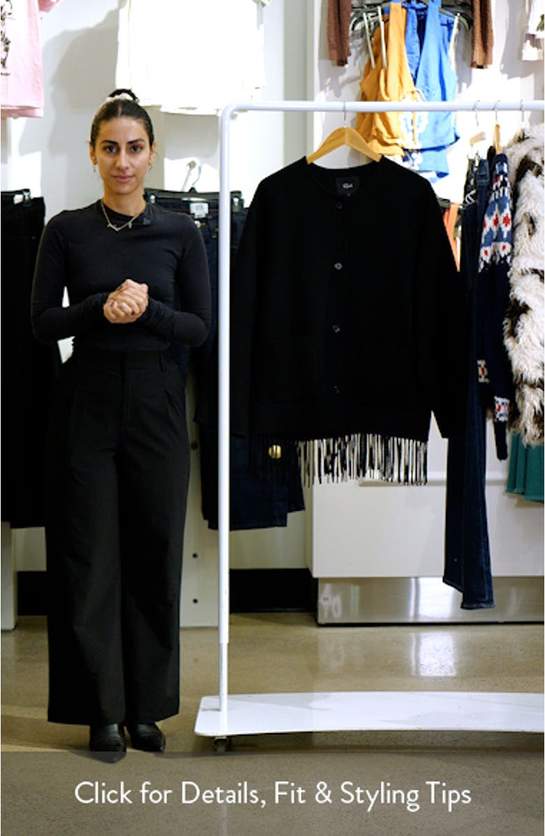 Tomoko Frige Trim Wool Blend Jacket, sales video thumbnail