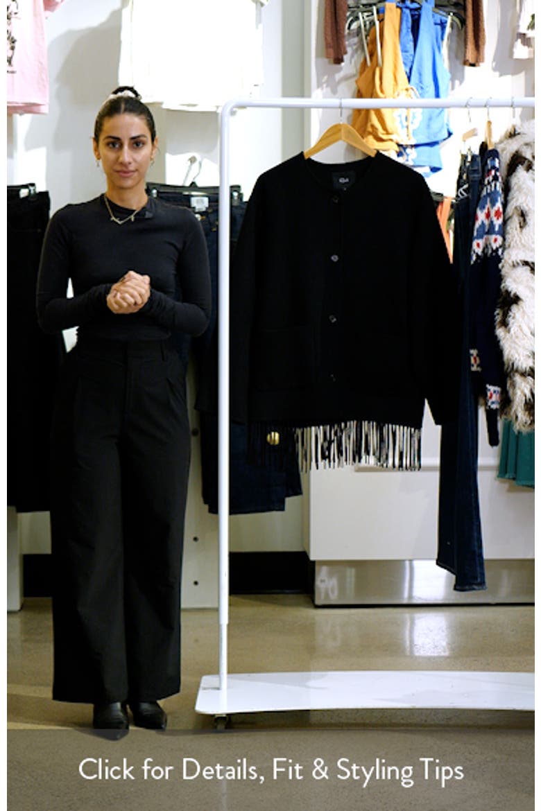 Tomoko Frige Trim Wool Blend Jacket video
