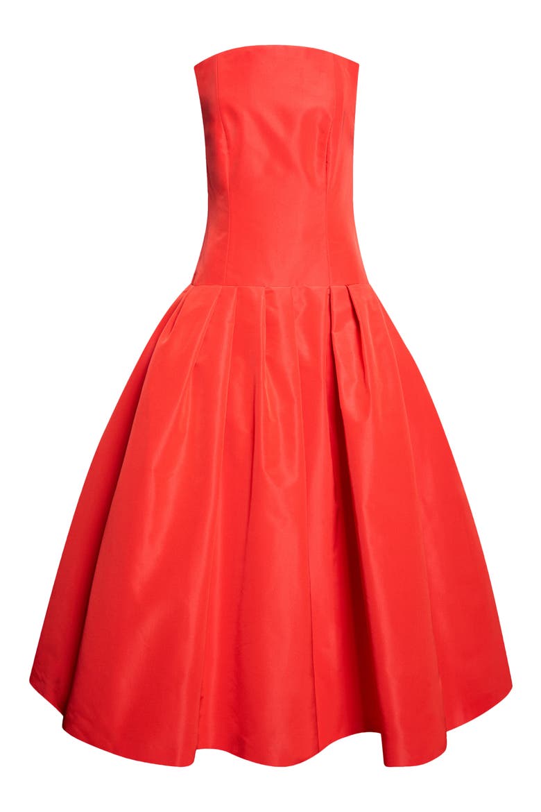 Strapless Straight Neck Silk Ballgown, Main, color, CHILI RED