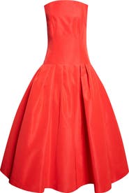 Carolina Herrera Strapless Straight Neck Silk Ballgown