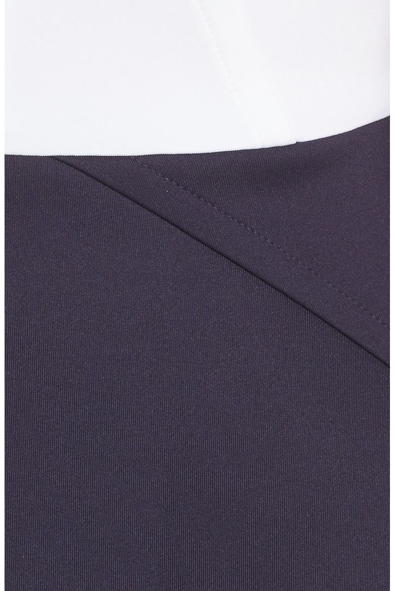 'AABRR' Colorblock Cap Sleeve Skater Dress, Alternate, color, DARK BLUE