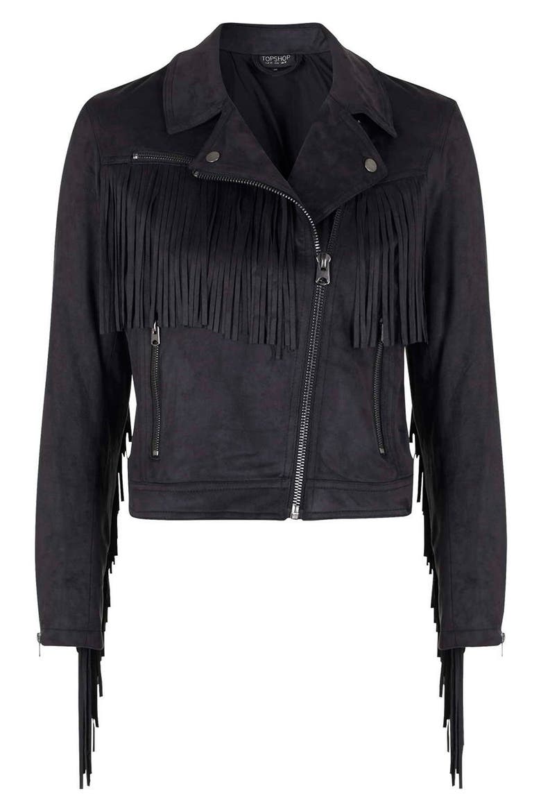 'Fliss' Asymmetrical Faux Suede Biker Jacket, Alternate, color, NAVY BLUE