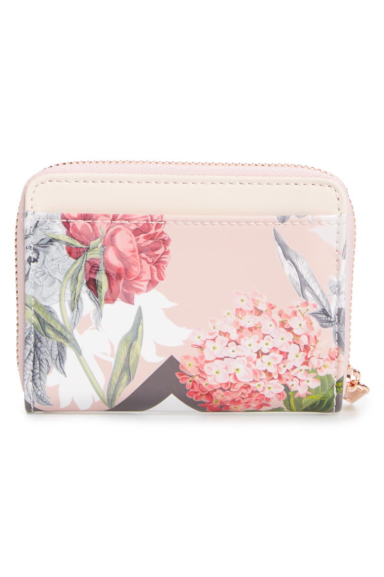 Darla Palace Gardens Leather Zip Coin Purse, Alternate, color, DUSKY PINK