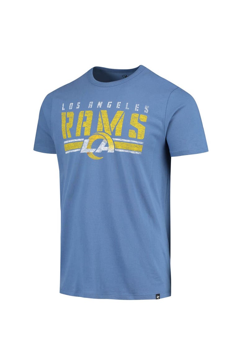 Men's '47 Heathered Royal Los Angeles Rams Stripe Thru Franklin T-Shirt, Alternate, color, Heather Royal