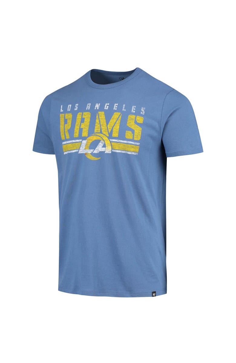 '47 Men's '47 Heathered Royal Los Angeles Rams Stripe Thru Franklin T-Shirt, Alternate, color, Heather Royal