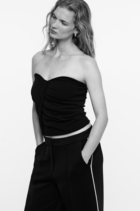 Draped Interlock Bandeau Top