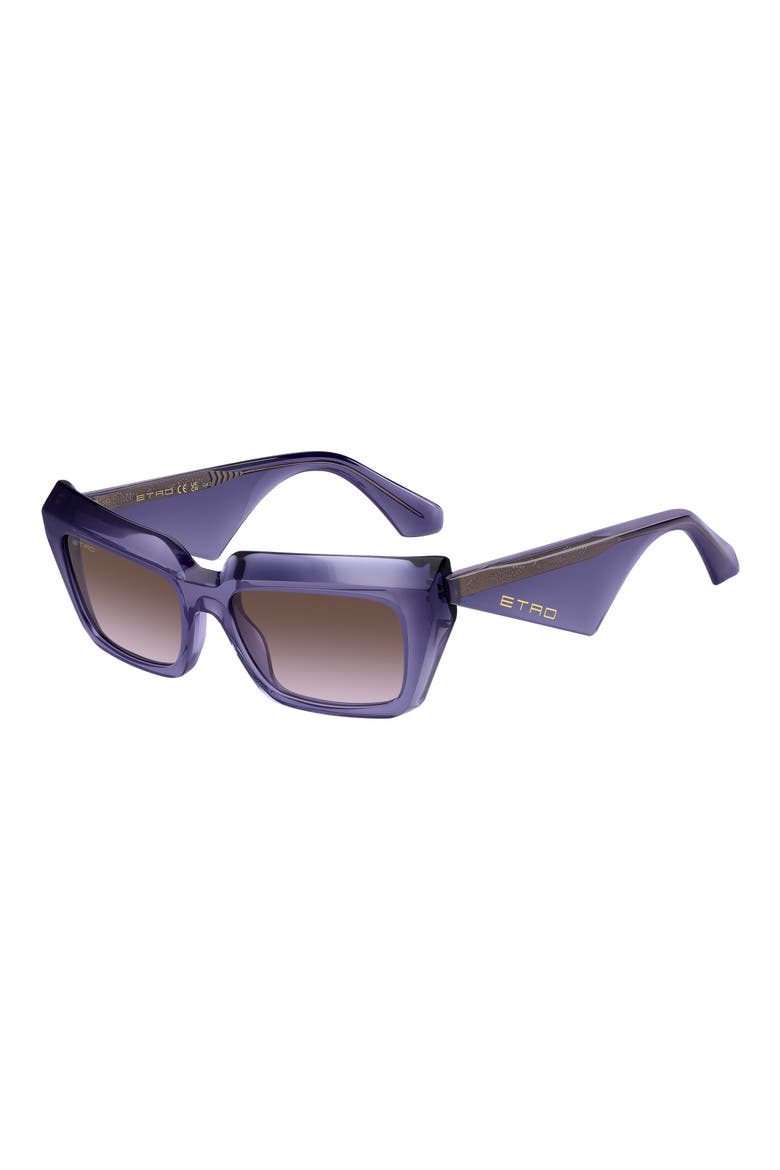 55mm Rectangular Sunglasses, Alternate, color, VIOLET/ BROWN VIOLET DS