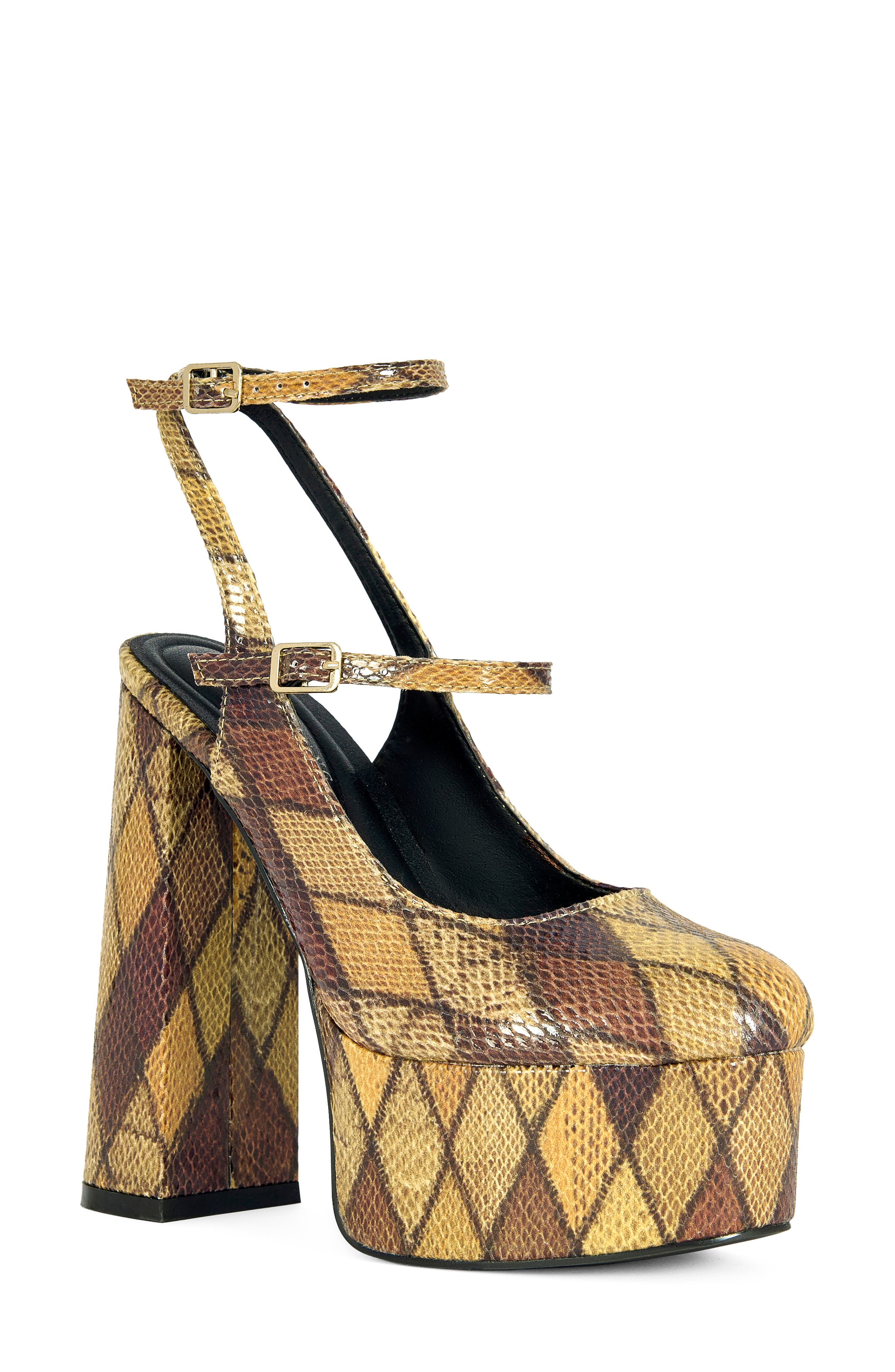 Juliara Snake Embossed Platform Mary Jane Pump, Main, color, MULTI