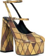 AZALEA WANG Juliara Snake Embossed Platform Mary Jane Pump
