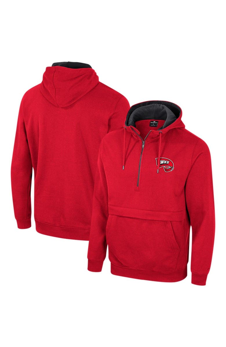 COLOSSEUM Men's Colosseum Red Western Kentucky Hilltoppers Team Half-Zip Pullover Hoodie, Main, color, Red