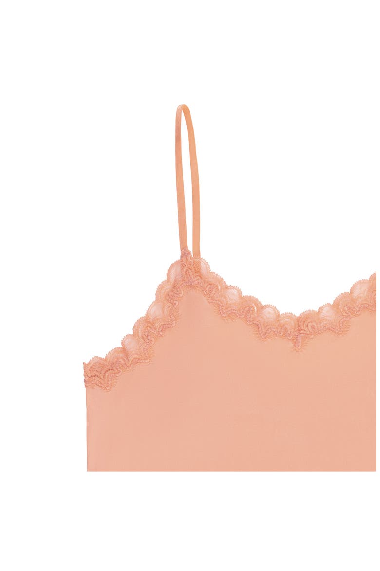 Soft Silk Lace Trim Camisole, Alternate, color, PAPAYA PUNCH