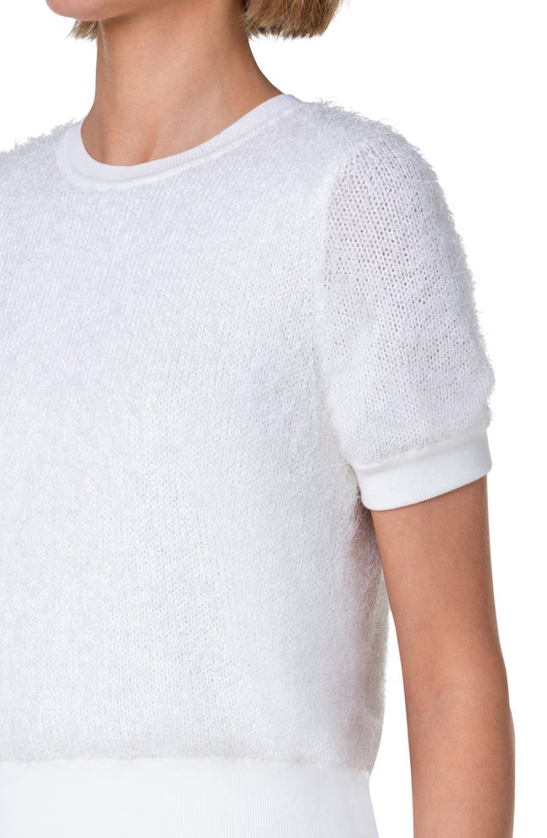 Akris Short Sleeve Silk, Cashmere & Cotton Sweater, Alternate, color, 