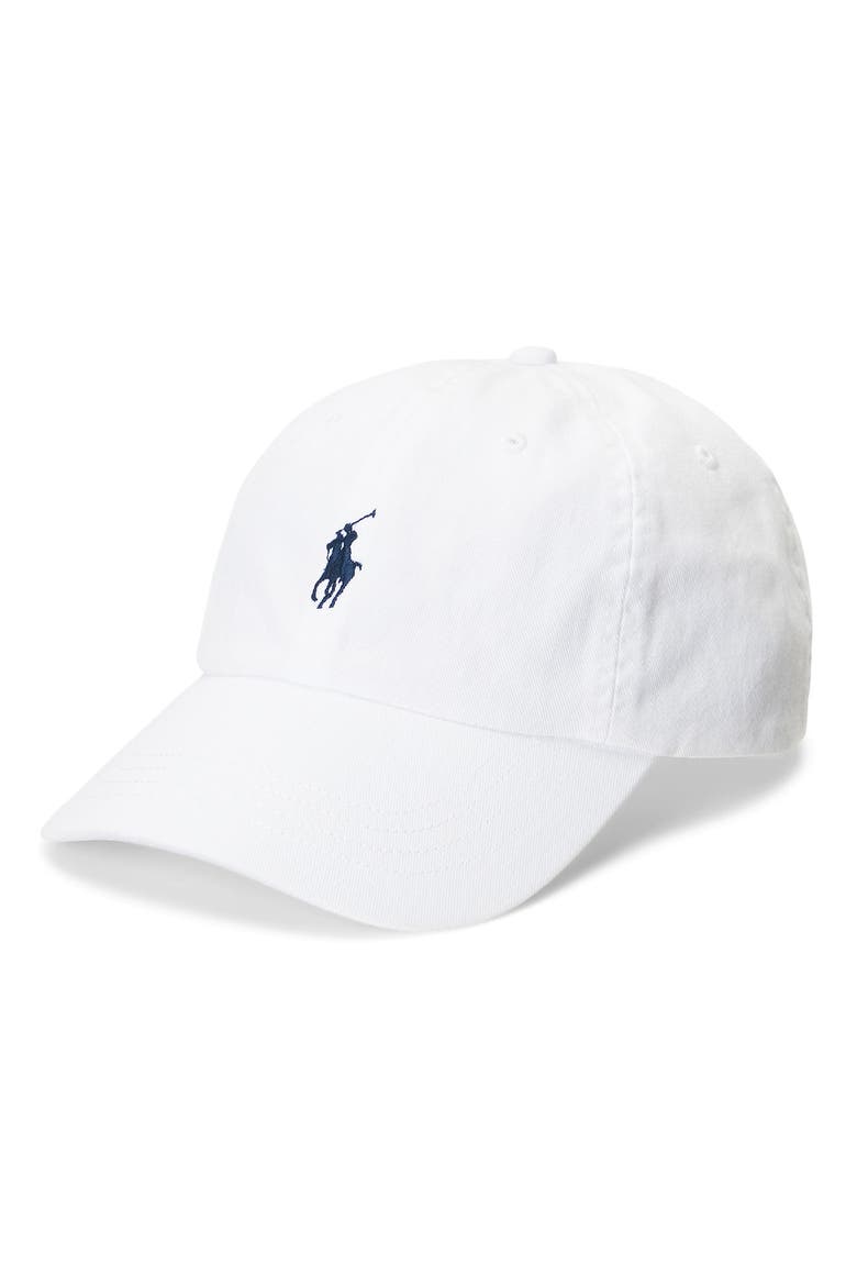 Classic Sport Cotton Twill Baseball Cap, Main, color, WHITE/ NEWPORT NAVY