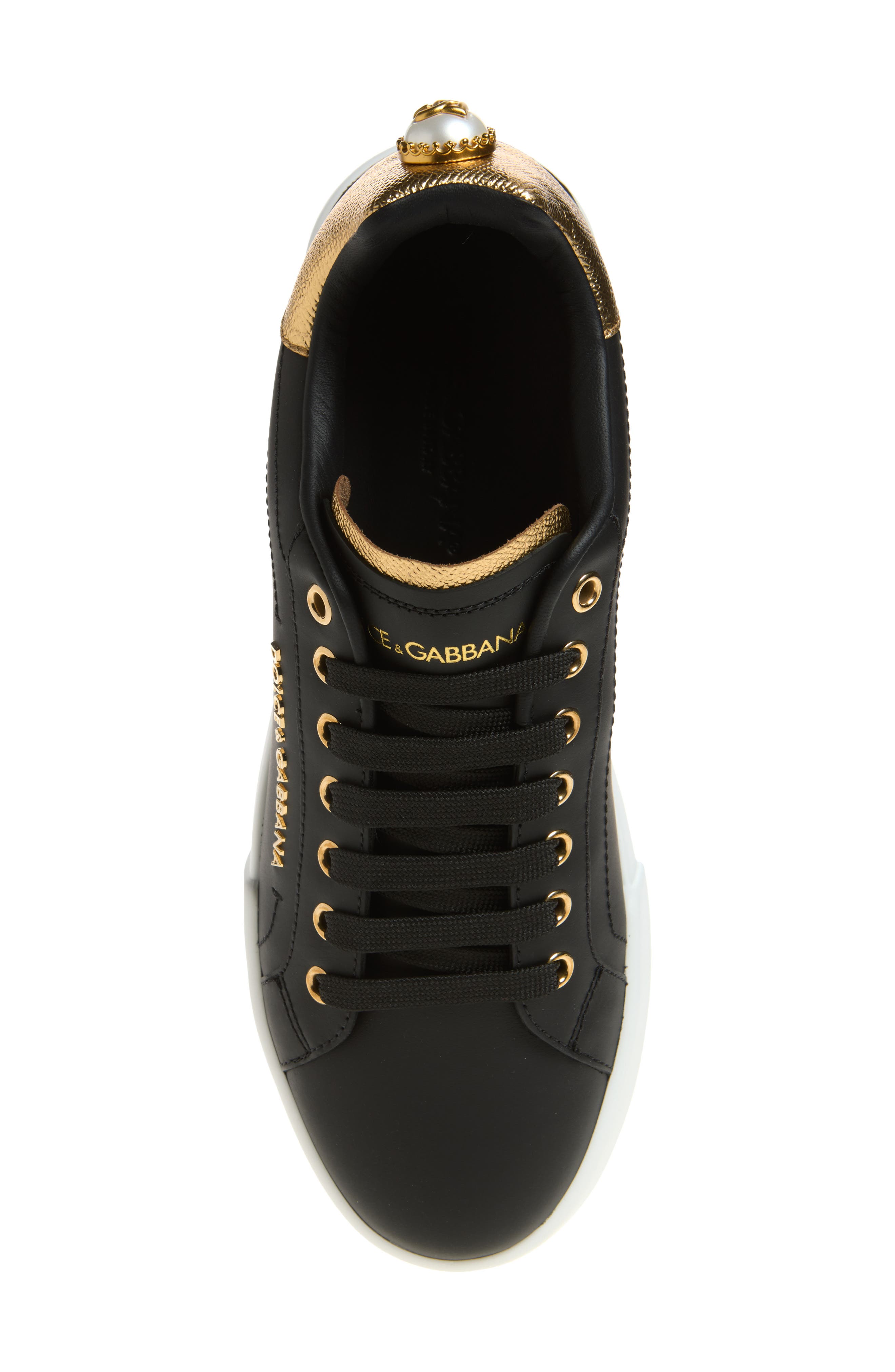 Portofino Low Profile Sneaker, Alternate, color, BLACK/ GOLD