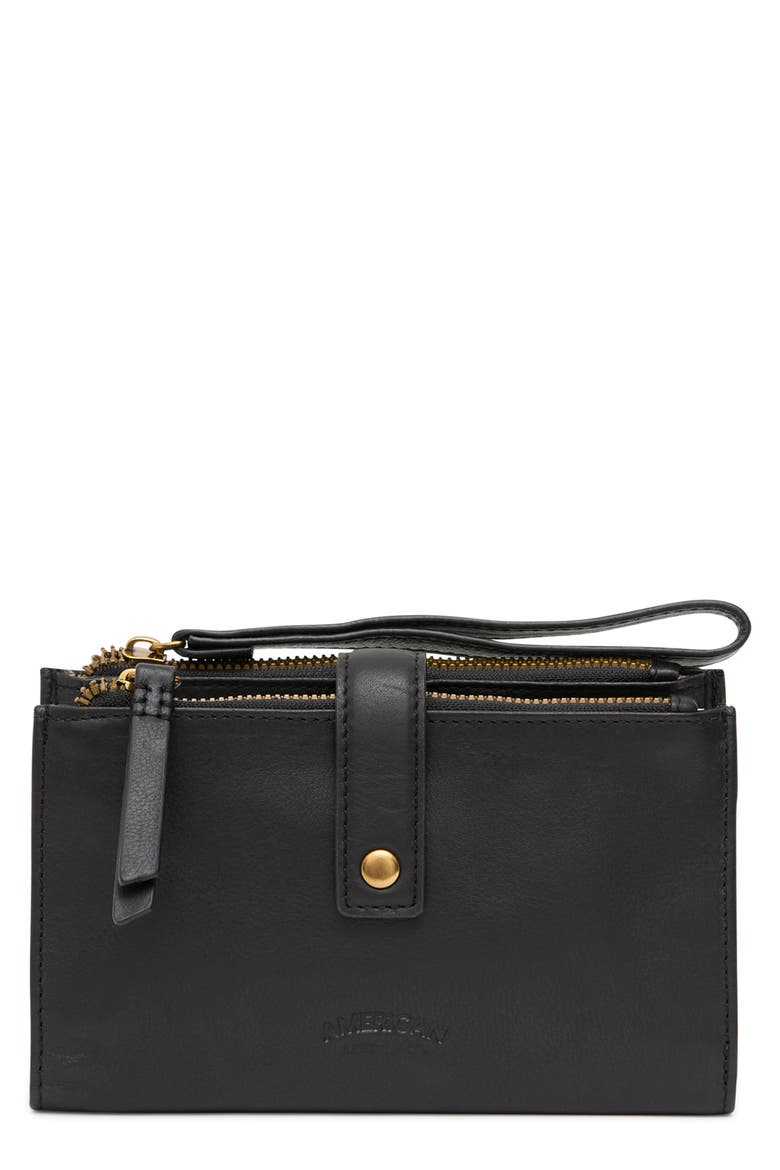 Taylor Wallet Organizer Wristlet, Main, color, BLACK SMOOTH