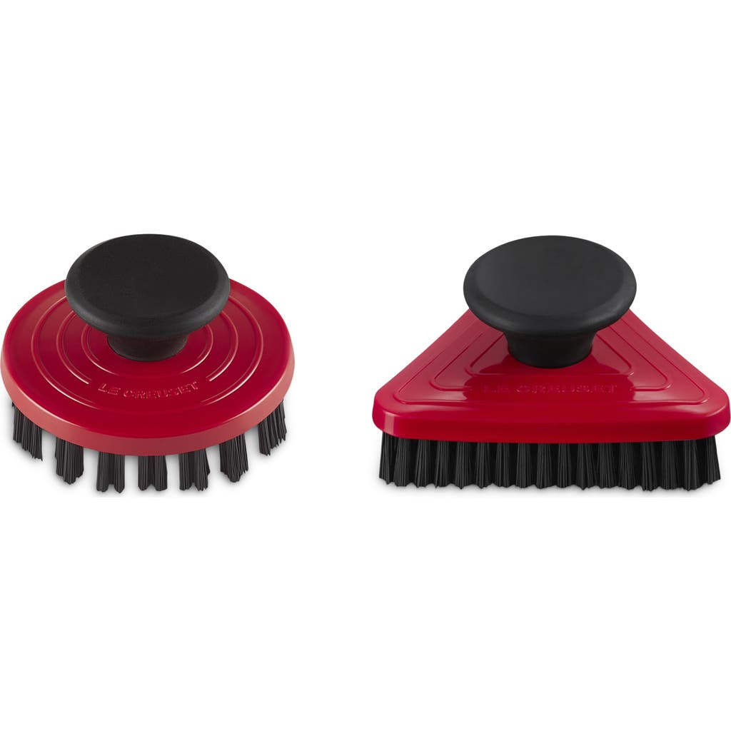 Le Creuset Set Of 2 Grill Pan Brushes In Cerise