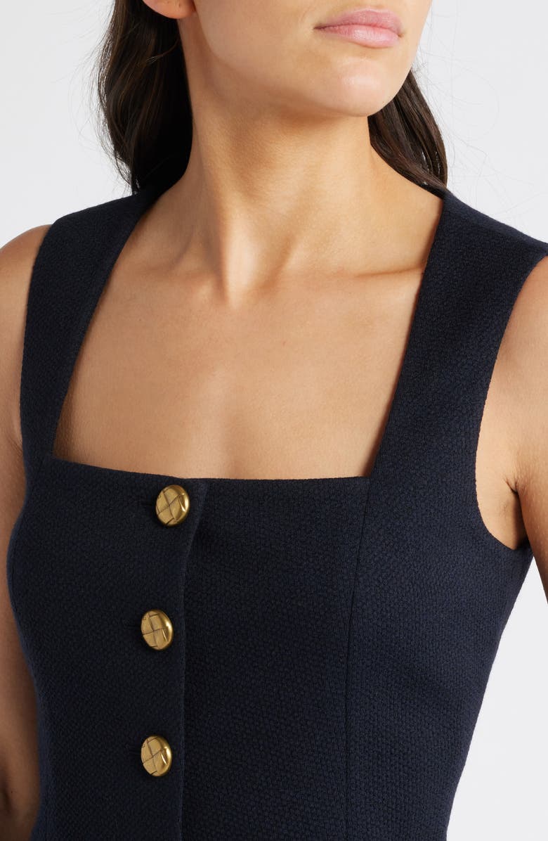 rag & bone Mariana Sleeveless Textured Minidress, Alternate, color, Navy