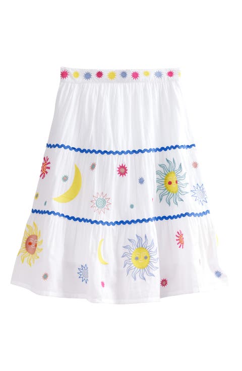 Kids' Celestial Appliqué Tiered Cotton Skirt (Little Kid & Big Kid)