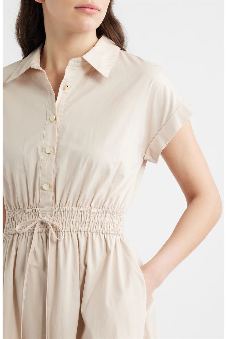 Tie Waist Midi Shirtdress, Alternate, color, LIGHT KHAKI