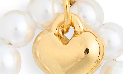 Eye Candy Los Angeles Donna Faux Pearl Heart Drop Earrings In Yellow
