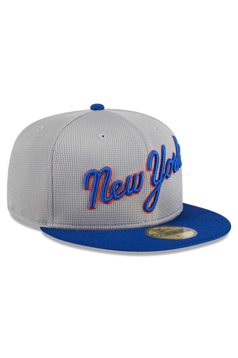 Men's New Era  Gray New York Mets 2024 Batting Practice 59FIFTY Fitted Hat, Alternate, color, Gray