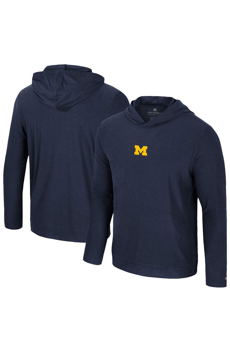 COLOSSEUM Men's Colosseum Navy Michigan Wolverines Long Sleeve T-Shirt Hoodie, Main, color, 