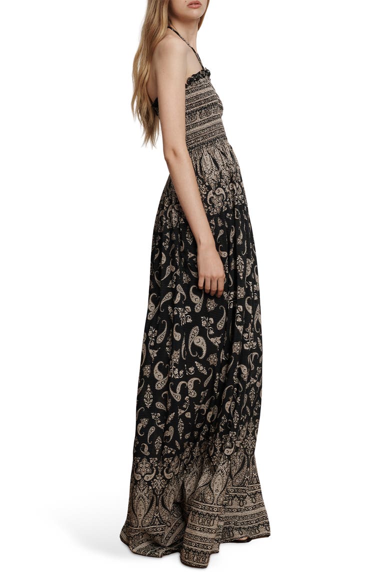 Ayanna Paisley Halter Maxi Dress, Alternate, color, BLACK MULTI