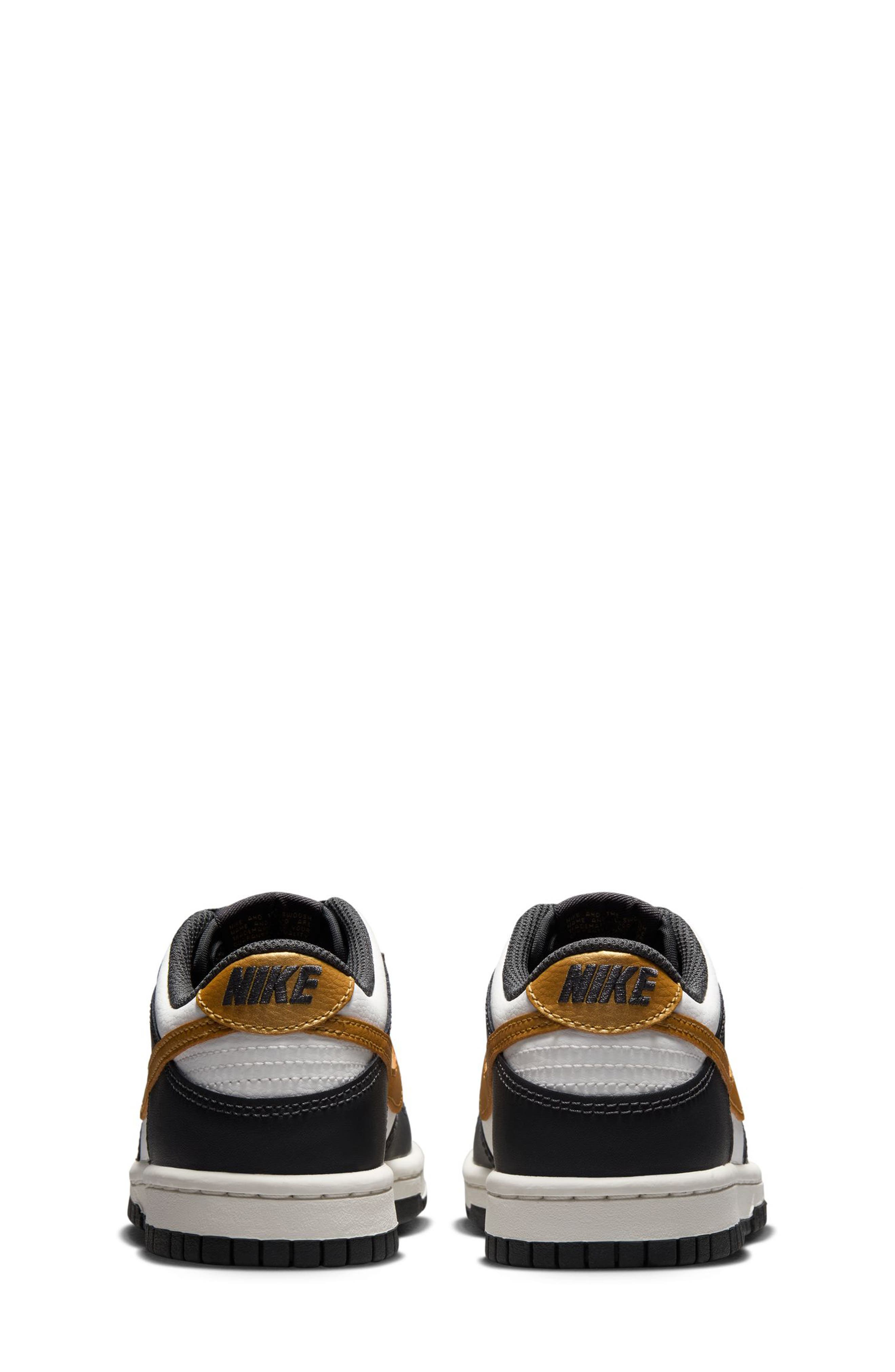 Nike Kids' Dunk Low Top Sneaker, Alternate, color, White/ Metallic Gold