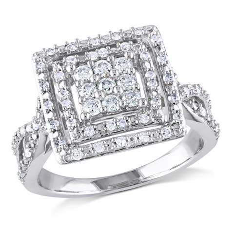 Diamond Princess-cut Halo Engagement Ring 10k