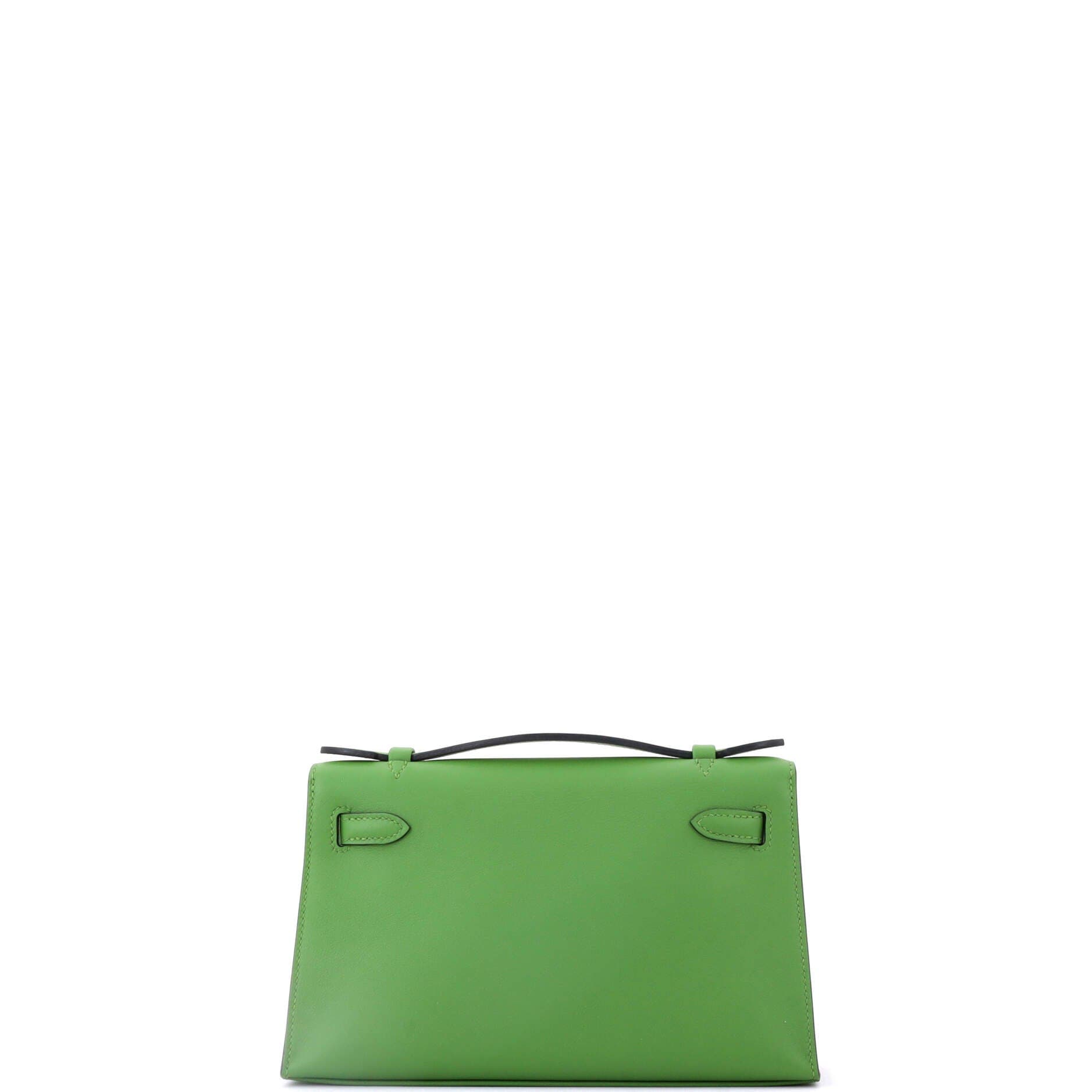 Pre-Owned Hermes Kelly Pochette Swift, Alternate, color, Vert Yucca