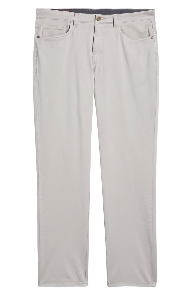 Johnston & Murphy Straight Leg Stretch Pima Cotton Pants, Alternate, color, Light Gray