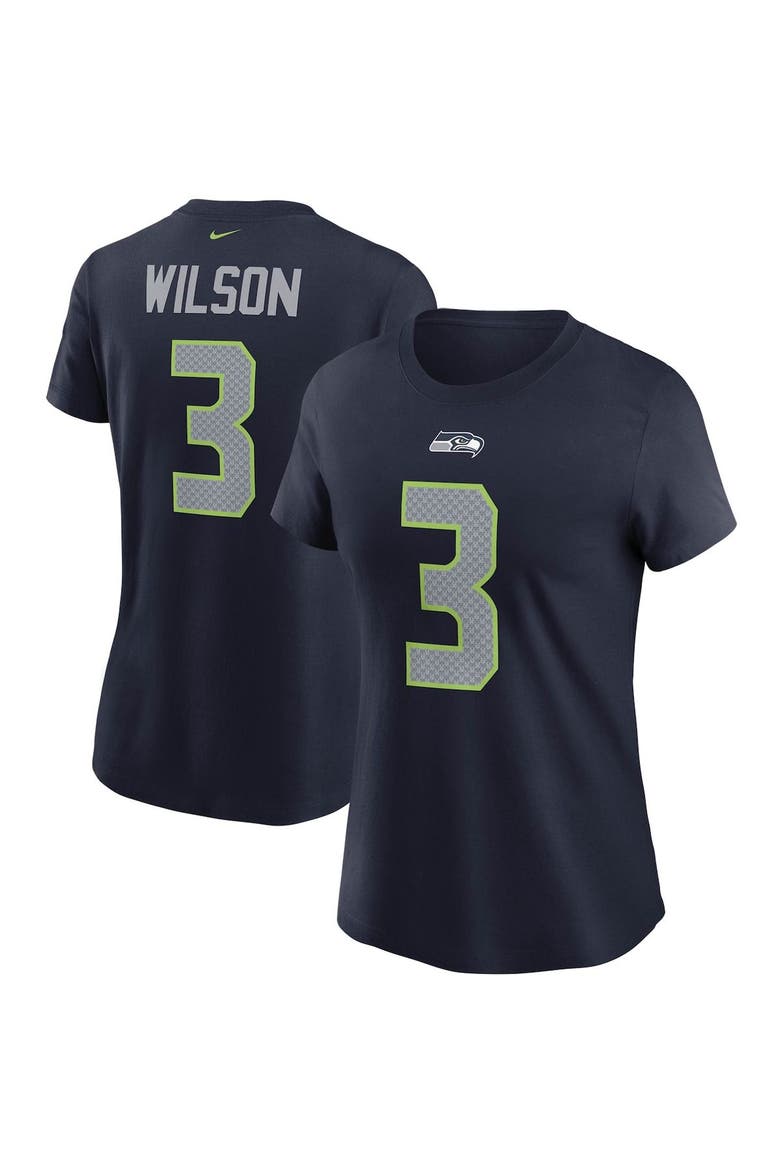 Women's Nike Russell Wilson College Navy Seattle Seahawks Name & Number T-Shirt, Main, color, NAVY