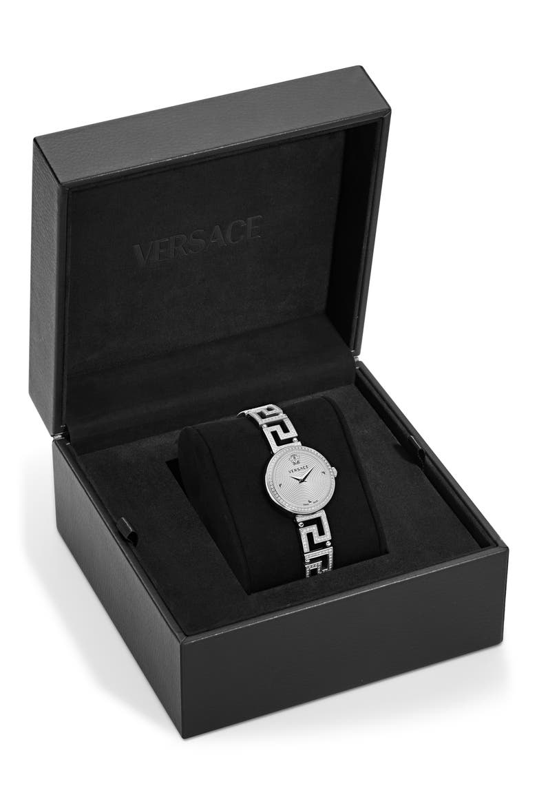 Greca Goddess Bracelet Watch, 28mm, Alternate, color, STAINLESS STEEL