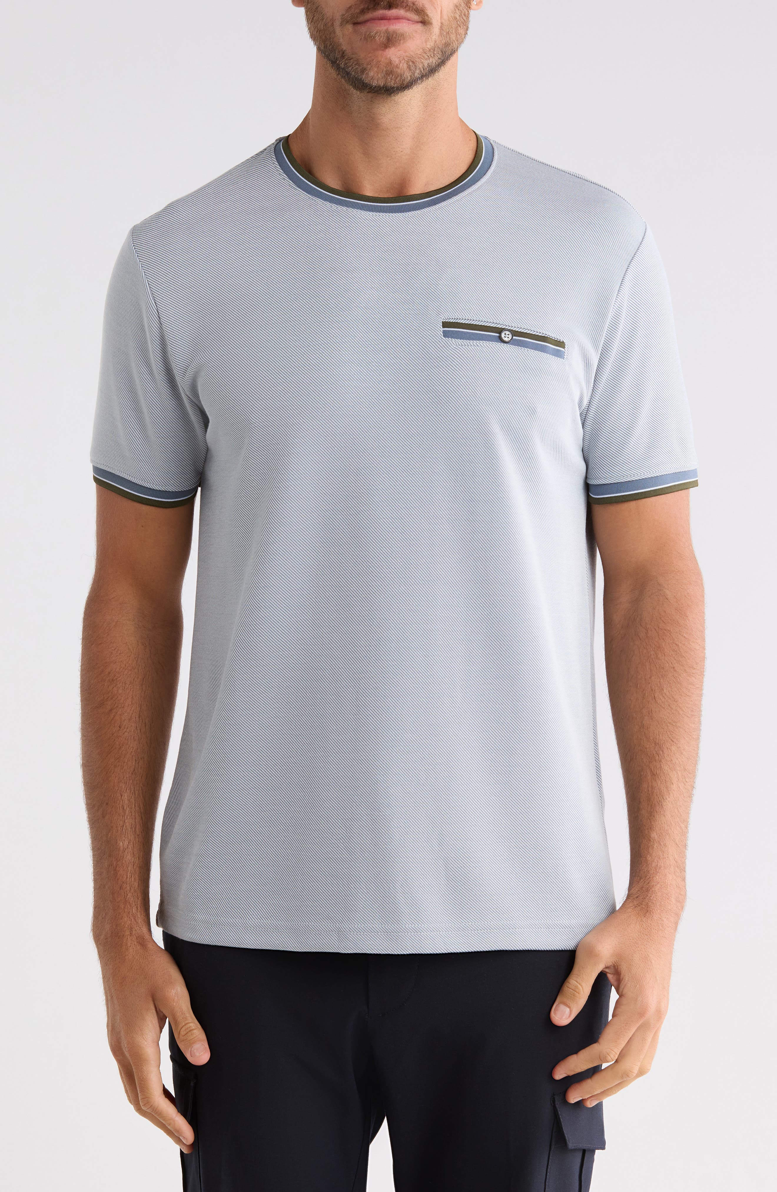 Tipped Textured Crewneck T-shirt