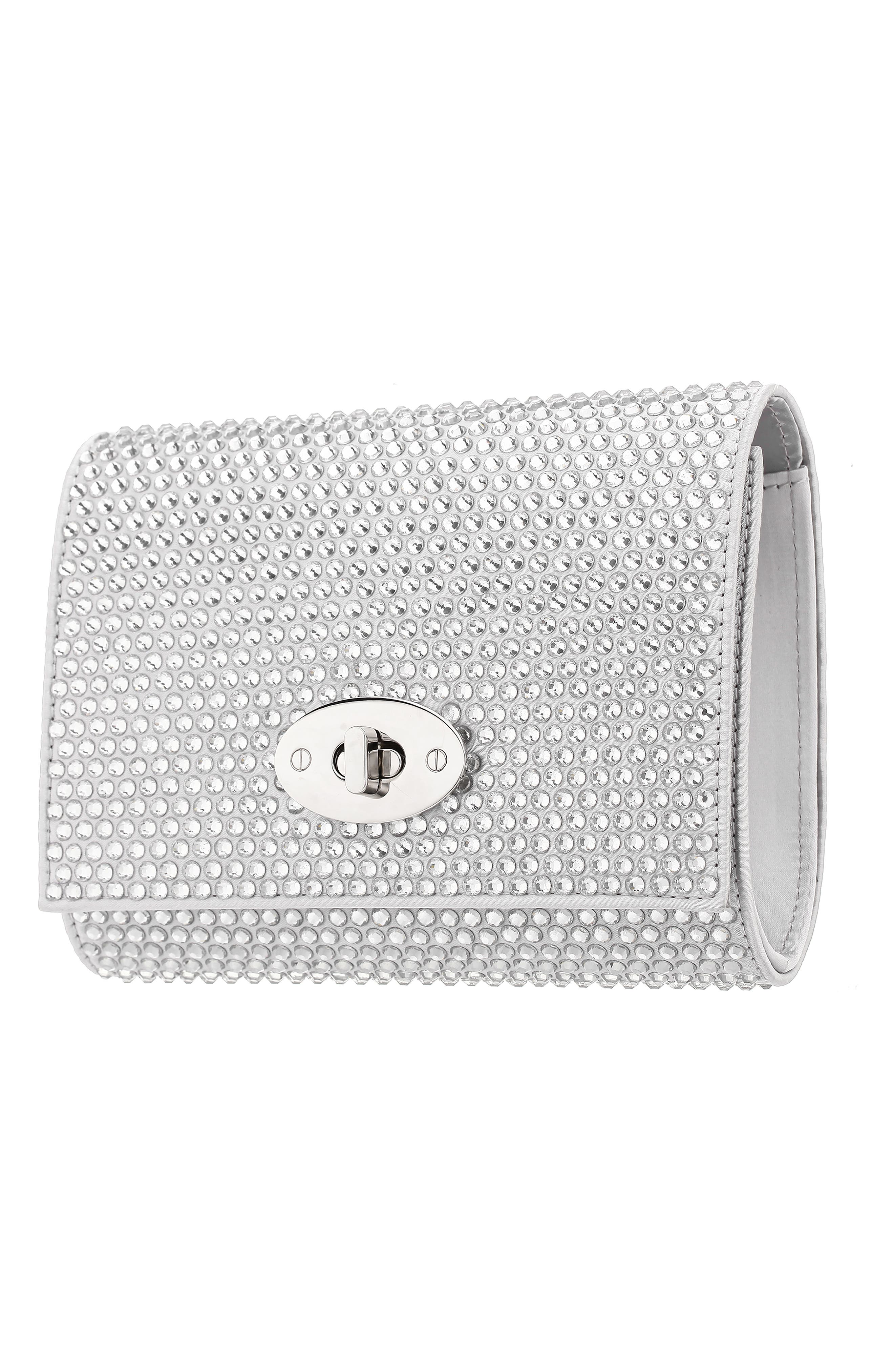 Nina Cilian Clutch, Alternate, color, Silver