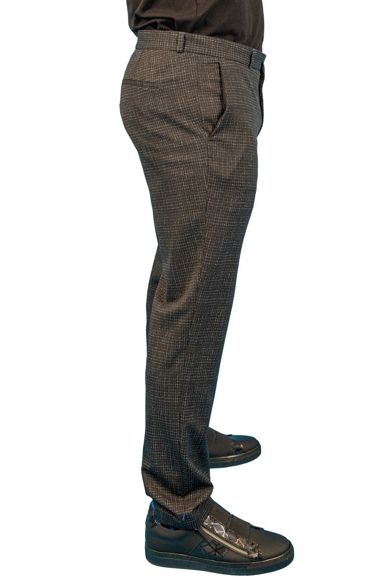 Squared Black Stretch Flat Front Pants, Alternate, color, BLACK