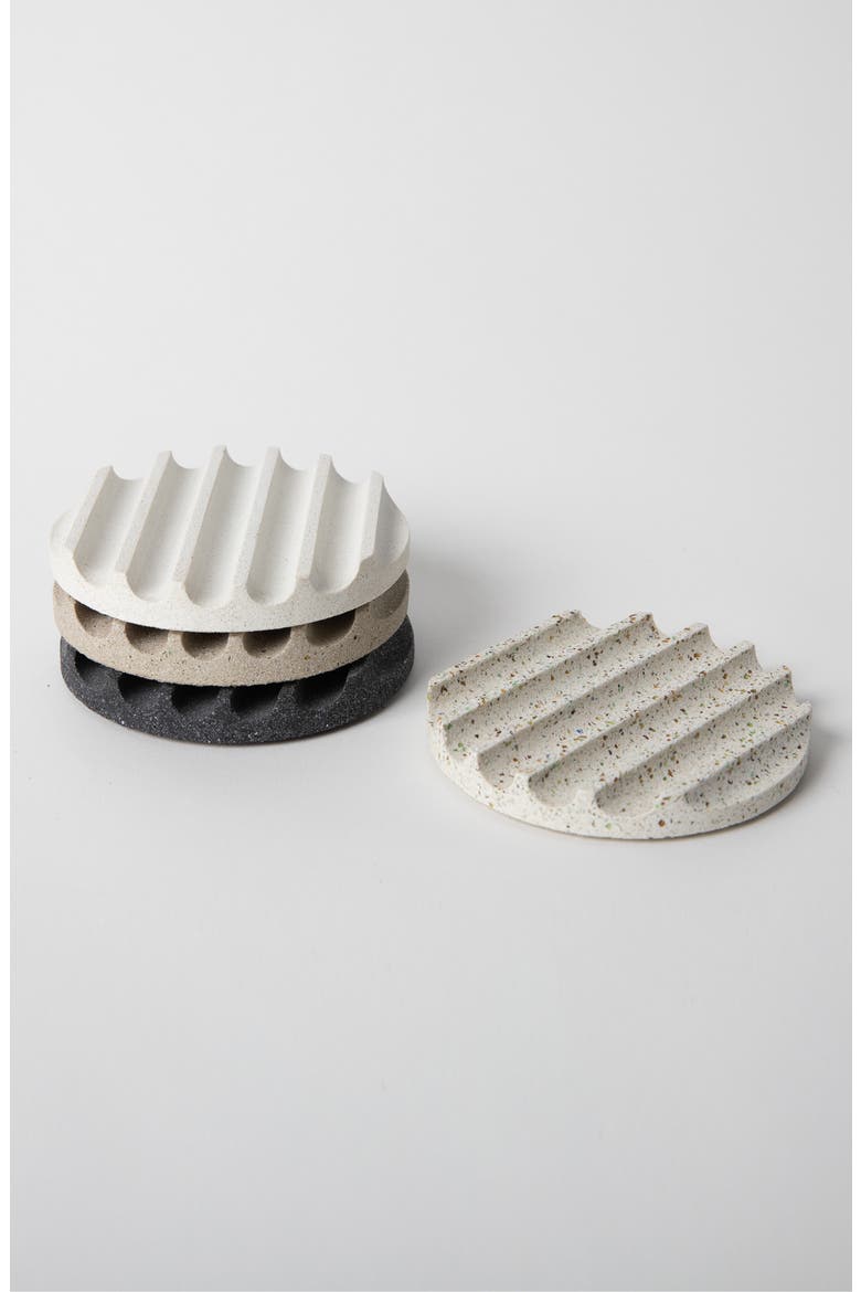 Set of 4 Terrazzo Coasters, Alternate, color, GREY SCALE TERRAZZO