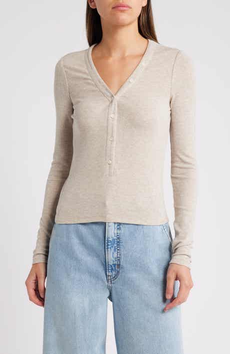 FRAME Slinky Henley Top