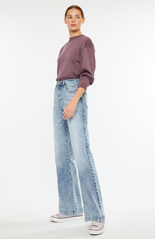 Kancan Roxana Ultra High Rise 90's Flare Jeans In Blue